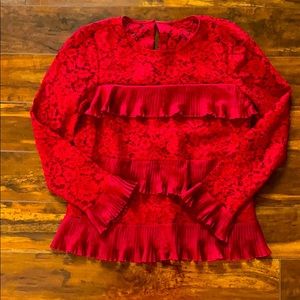 J.Crew lace ruffled blouse